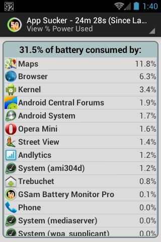 gsam battery monitor and battery stats