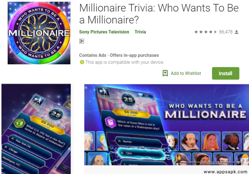 for android instal Millionaire Trivia