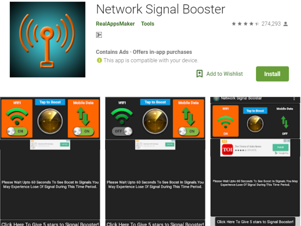 mobile network booster application