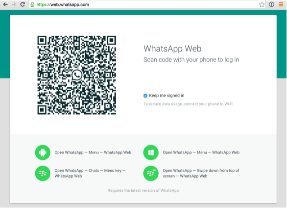 mobile whatsapp login
