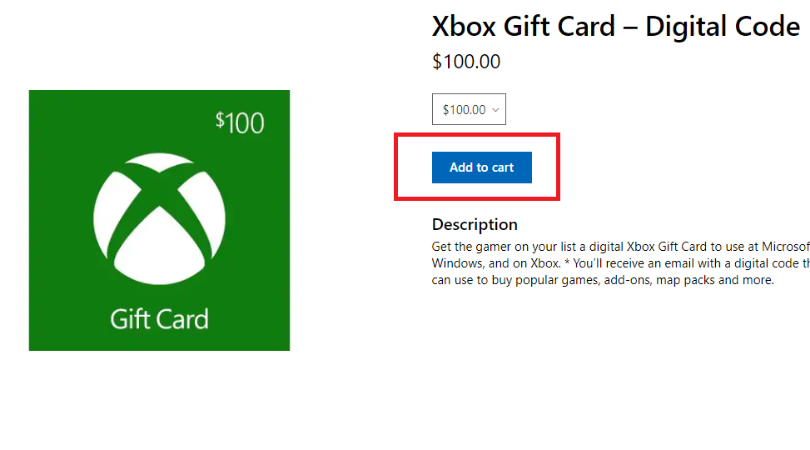 can i buy an xbox gift card online