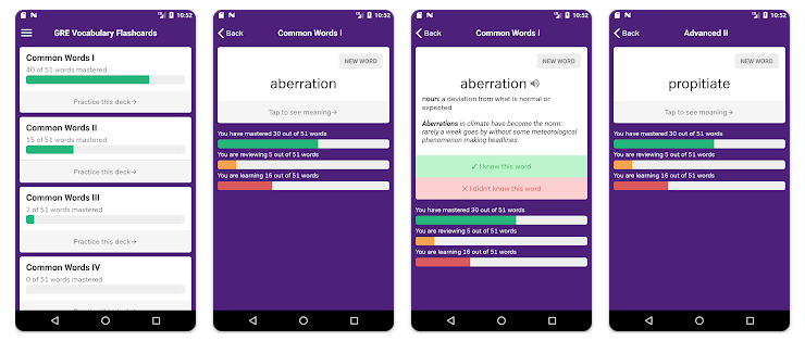 GRE Vocabulary Flashcards Android App